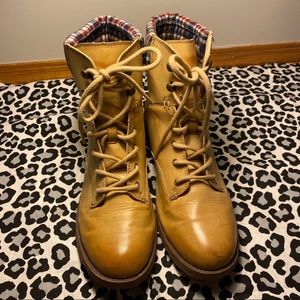 New Tan Combat Boots